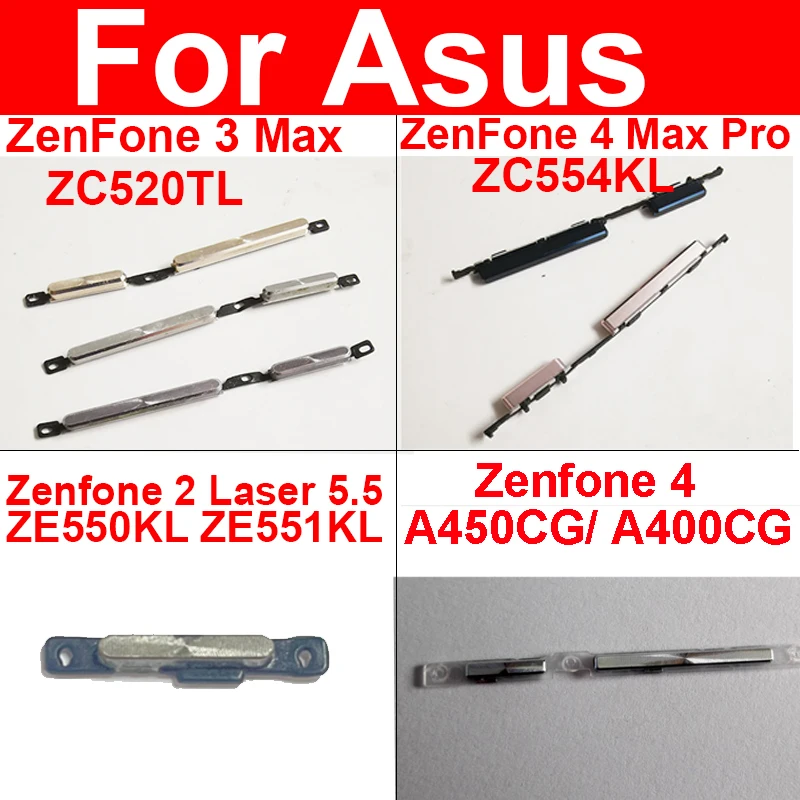 Power Volume Side Button For Asus Zenfone 2 Laser 5.5 ZE550KL ZE551KL 3 Max zc520tl 4 A450CG 4 Max Pro ZC554KL 4 A400CG Side Key