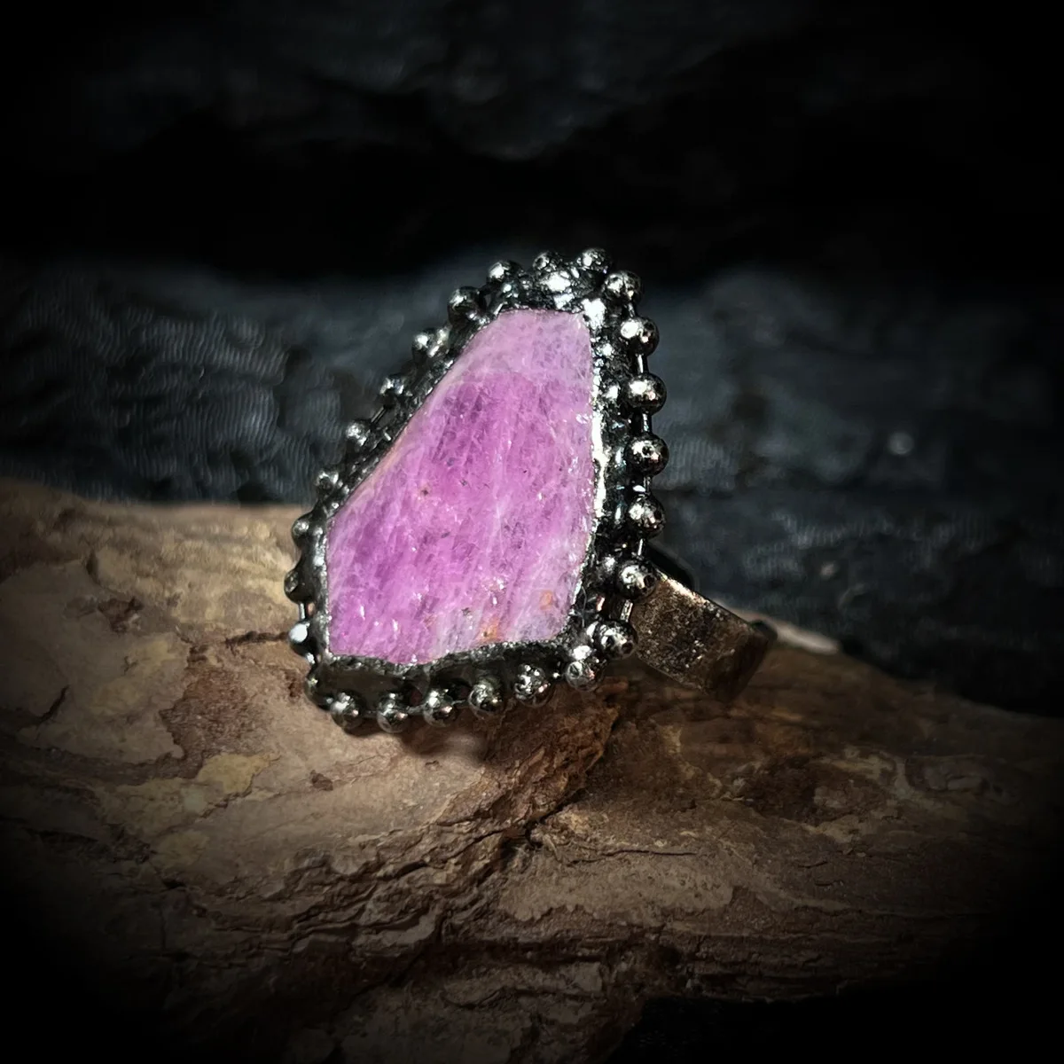 

YEEVAA Natural Raw Ruby Ring for Women, Vintage Adjustable Open Statement Ring, Unique Gemstone Jewelry, Birthday Party Gift