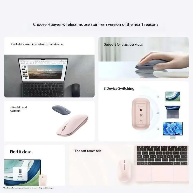 Huawei Wireless Mouse Star Flash Edition CD23-RA is equipped with computer accessories of Star Flash NearLink technology.