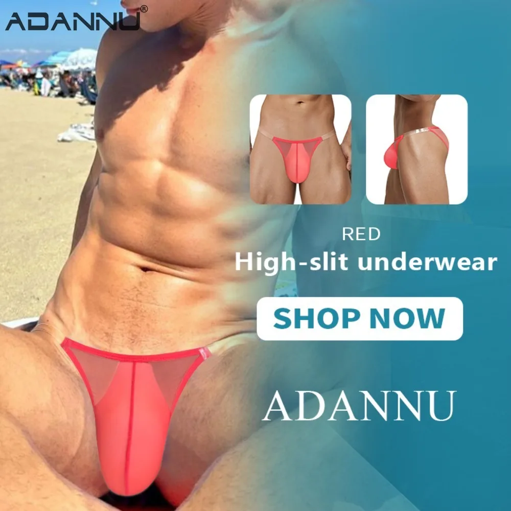 

Transparent U Pouch Man Briefs Bikini Lingerie Sexy Low Waist Mens Soft Underwear Breathable Quick Dry Male Triangle Underpants