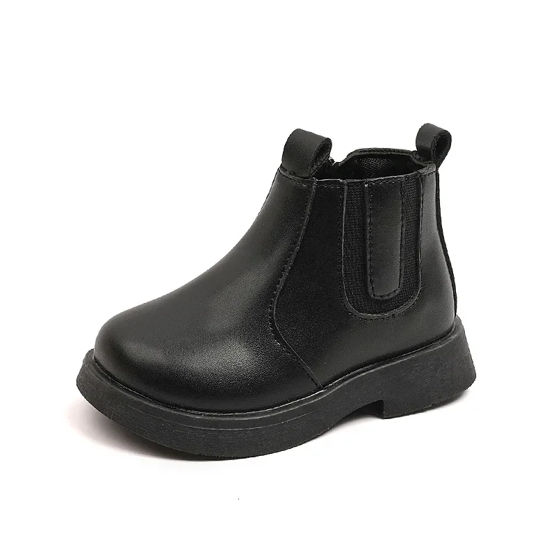 Kids Short Boots Solid Color Versatile Boys Girls Chelsea Boots British Style 2024 Autumn New Children Ankle Boot Wear-Resistant