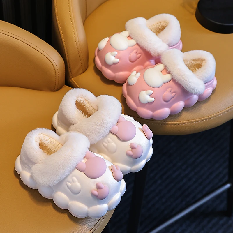 

Cartoon 3D rabbit CUTE Cotton Slippers For Children's Shoes Fashion New Style Warmth Autumn Winter Indoor Kids Boys Slipper
