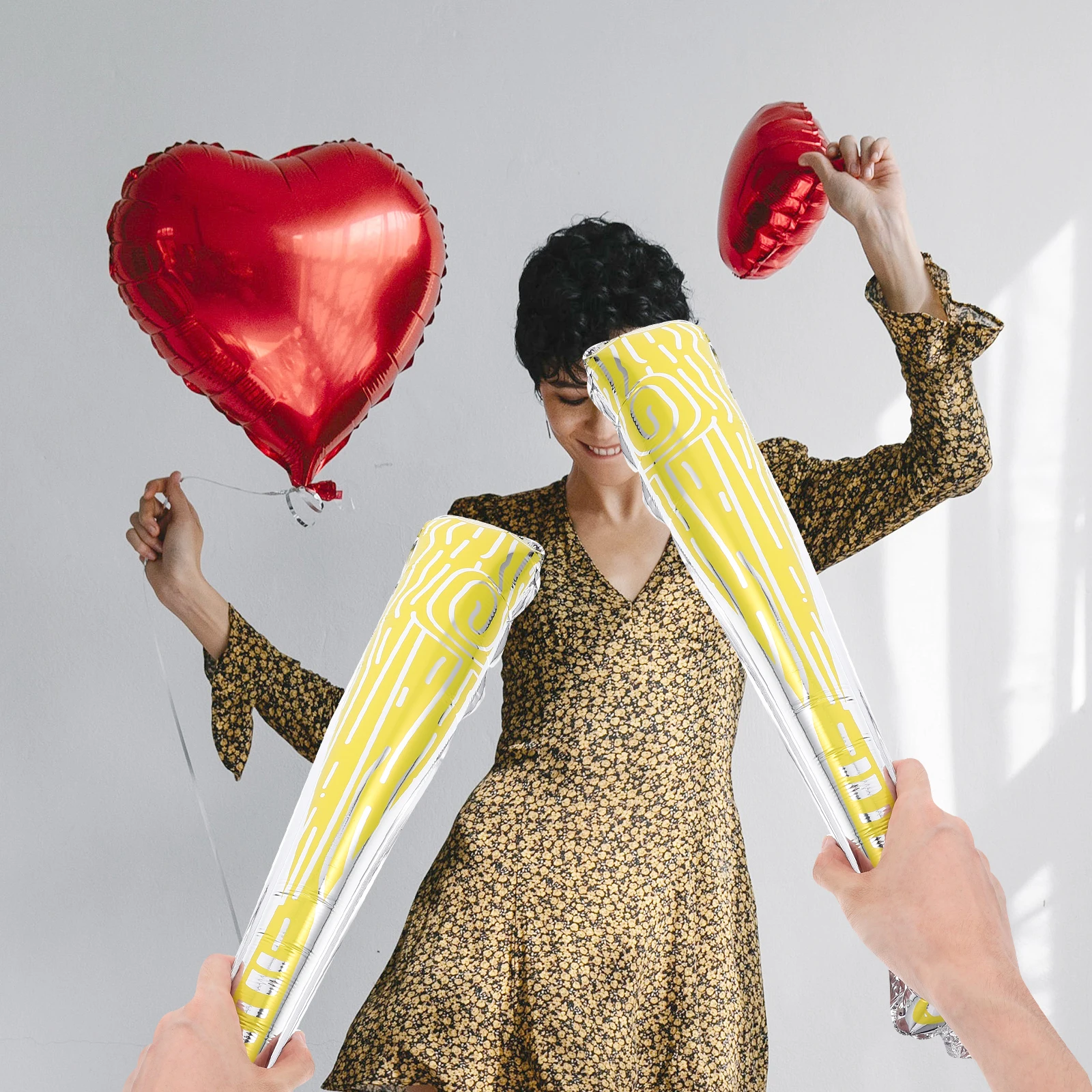 10 個インフレータブル野球バットバルーンアルミ箔イエローパーティー用品好意カーニバル賞品写真小道具おもちゃゲーム