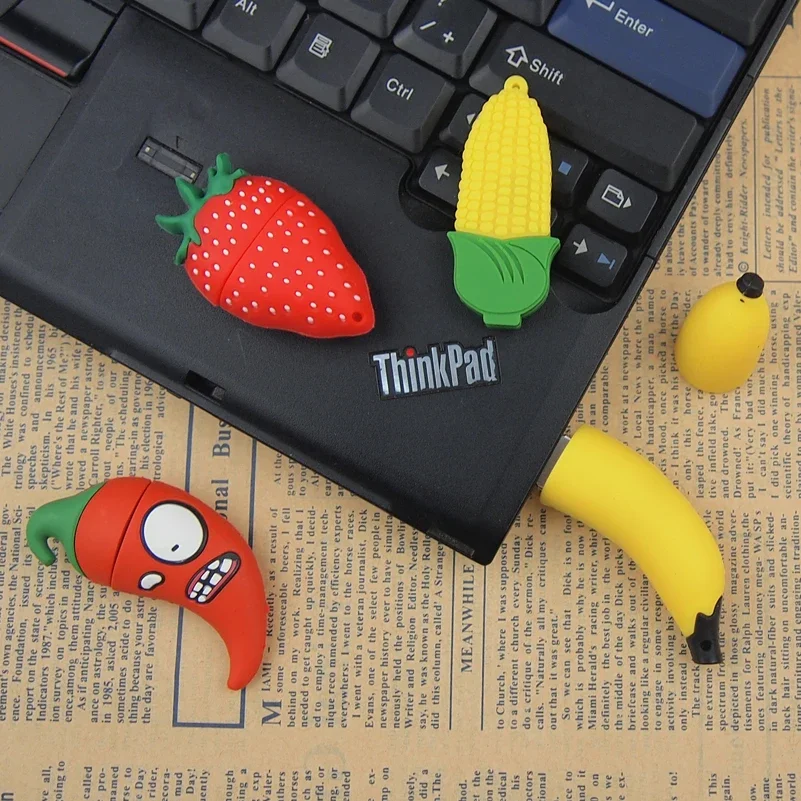 USB Flash Drives Fruit Pen Drive Cute Cartoon U Disk Key Chain Gifts Memory Stick 64G Green Pendrive 32GB 16GB 8GB 4GB