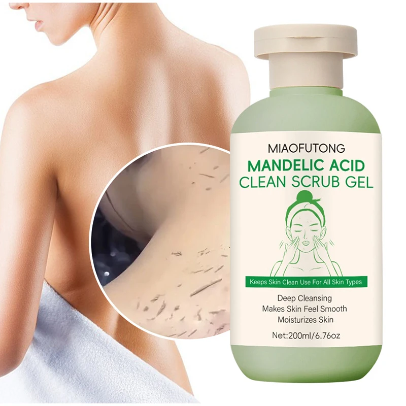 Gel exfoliante de ácido mandélico coreano limpia profundamente los poros en la cara y el cuerpo elimina suavemente la piel muerta mejora la textura de la piel Facial