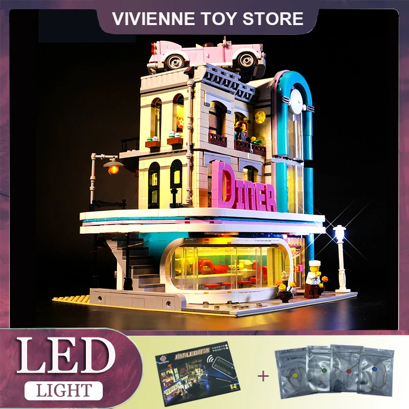 DIY LED-Licht-Kit für Lego 10260 Downtown Diner Baustein-Set (nur LED-Licht, ohne Blöcke Modell)