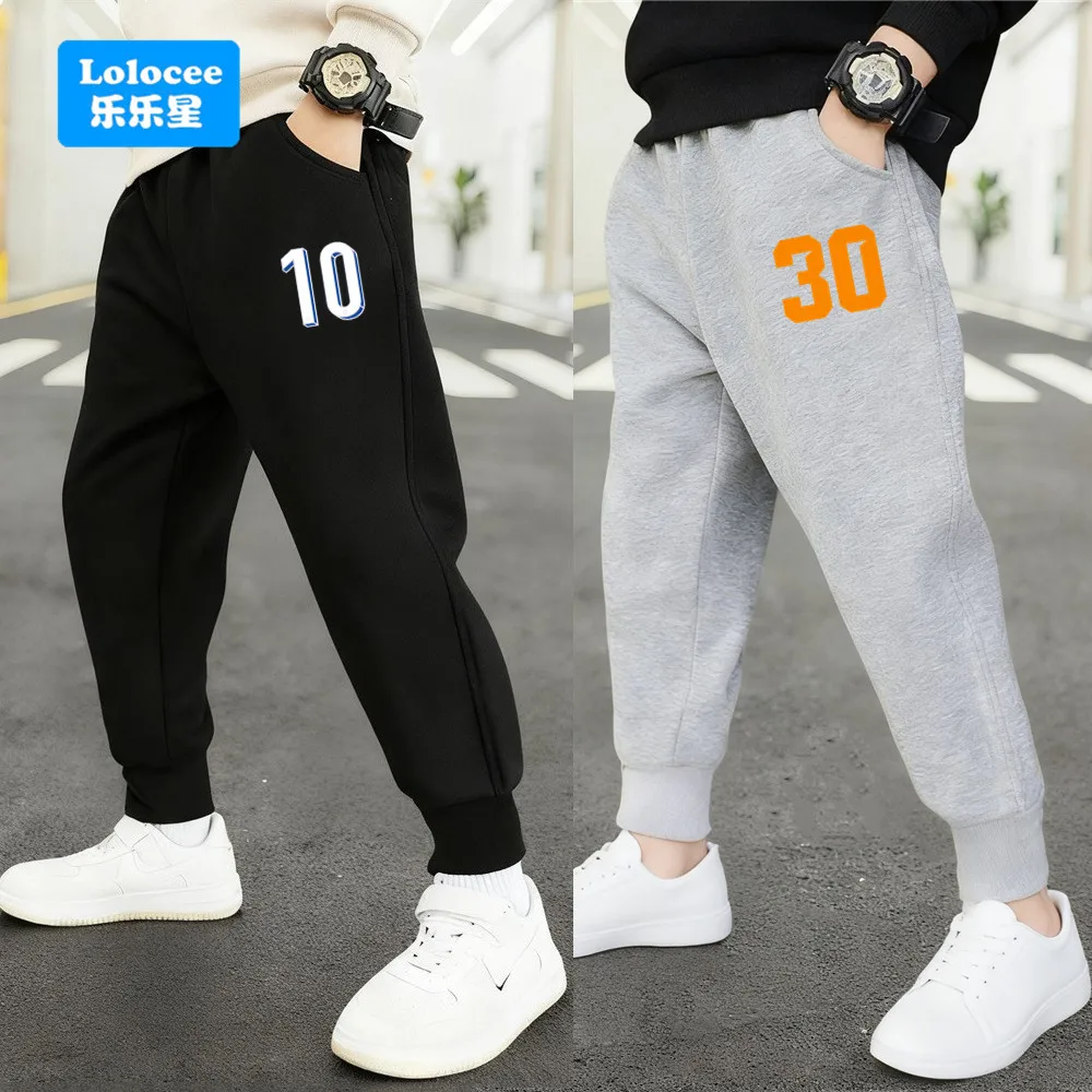 Teenager Frühling Nummer 10 Print Jogginghose Kinder elastische Taille Baumwollhose Jungen Sport Joggerhose SZ10