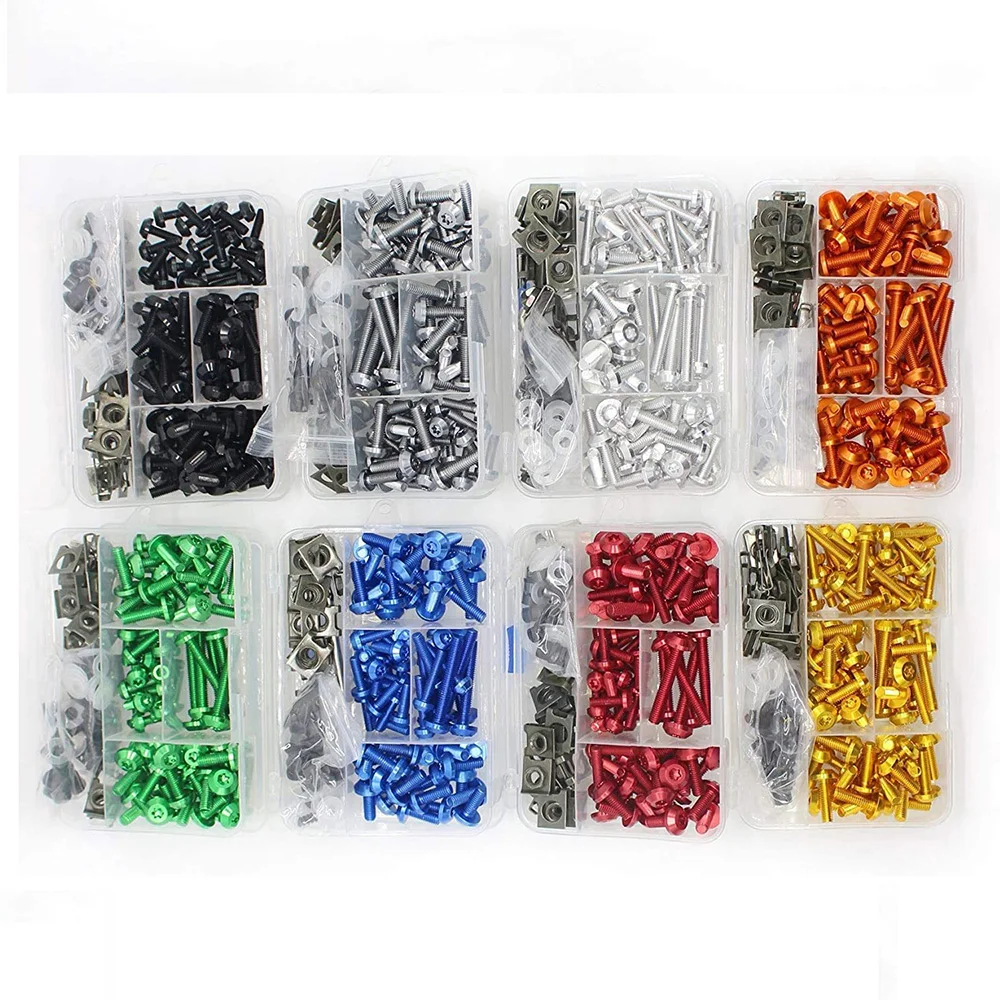 For KAWASAKI VERSYS 650 NINJA 300 400 650 ZX6R VULCAN S 650 ZX10R KLX250 Z900 Z800 Motorcycle 195PCS Fairing Bolts Kit Screws