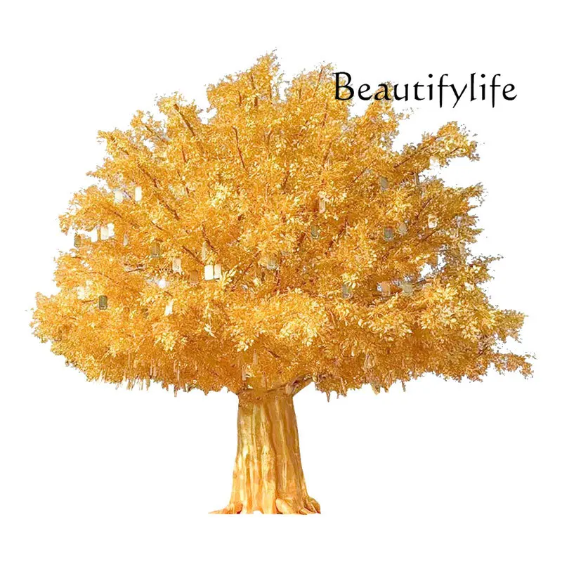 Imitative Tree Golden Banyan Cash Tree Outdoor Shopping Mall Large Red Envelope Golden Tree