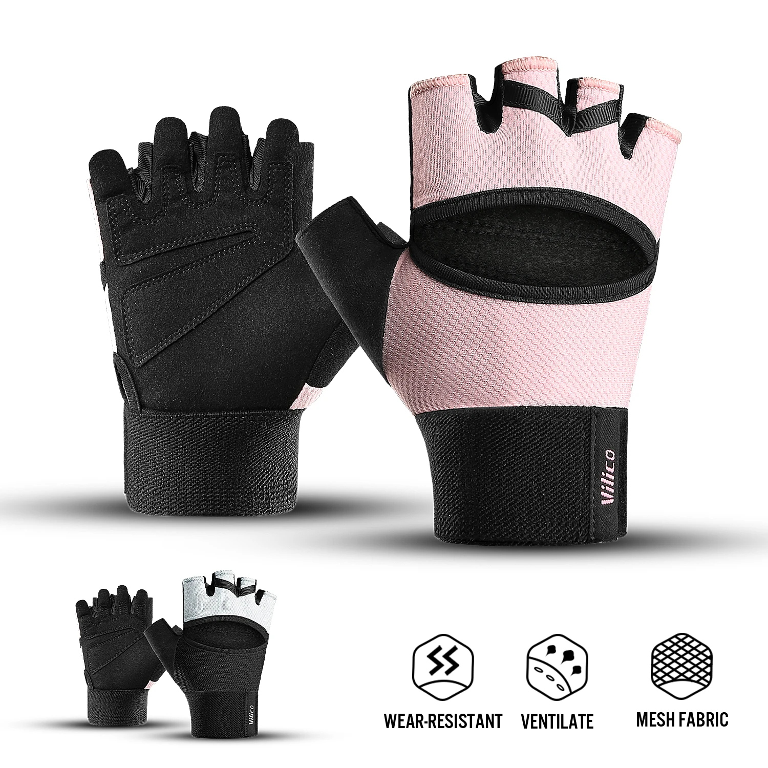 Professionelle Fitness-Handschuhe, Atmungsaktiv, Rutschfest, Halbfinger-Design für Damen und Herren, Sommer-Angeln, Radfahren, Fingerlose Handschuhe für Frauen, Fahrrad-Handschuhe