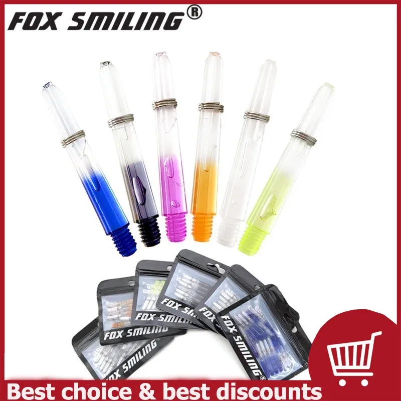 Fox Smiling 12pcs 2BA 35mm Darts Shafts Nylon Dart Shaft For Professional Darts Plastic Dart Shafts Accessories 5 Colors