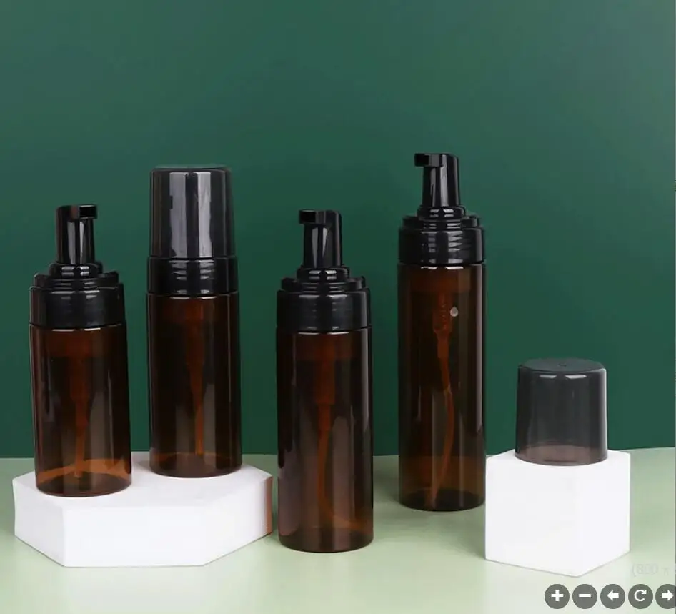 

100ML120ML150ML200ML250ML brown plastic PET BOTTLE facial cleaning gel hand washing essence lotion emulsion foaming packing