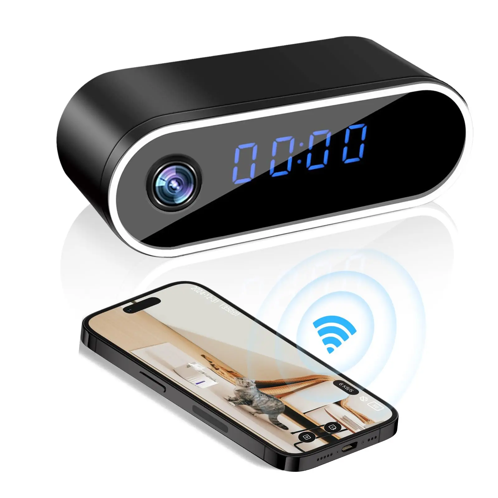 Мини-камеры-часы Full HD 1080P с беспроводным управлением, Wi-Fi, видеорегистратор ночного видения, домашний мониторинг, видеокамеры для няни ﻿