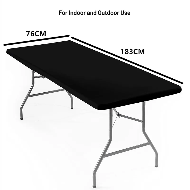 1Piece Stretch Spandex Tablecloth Elastic Fitted Picnic Table Cover Washable Folding Table Cover Rectangle Polyester Tablecloth