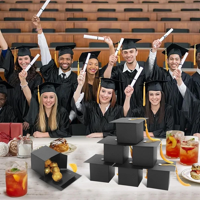 10/20/30Pcs Graduation Cap Gift Box Candy Chocolate Packaging Boxes Bags 2025 Graduation Party Decoration Favors Supplies Grad view 6