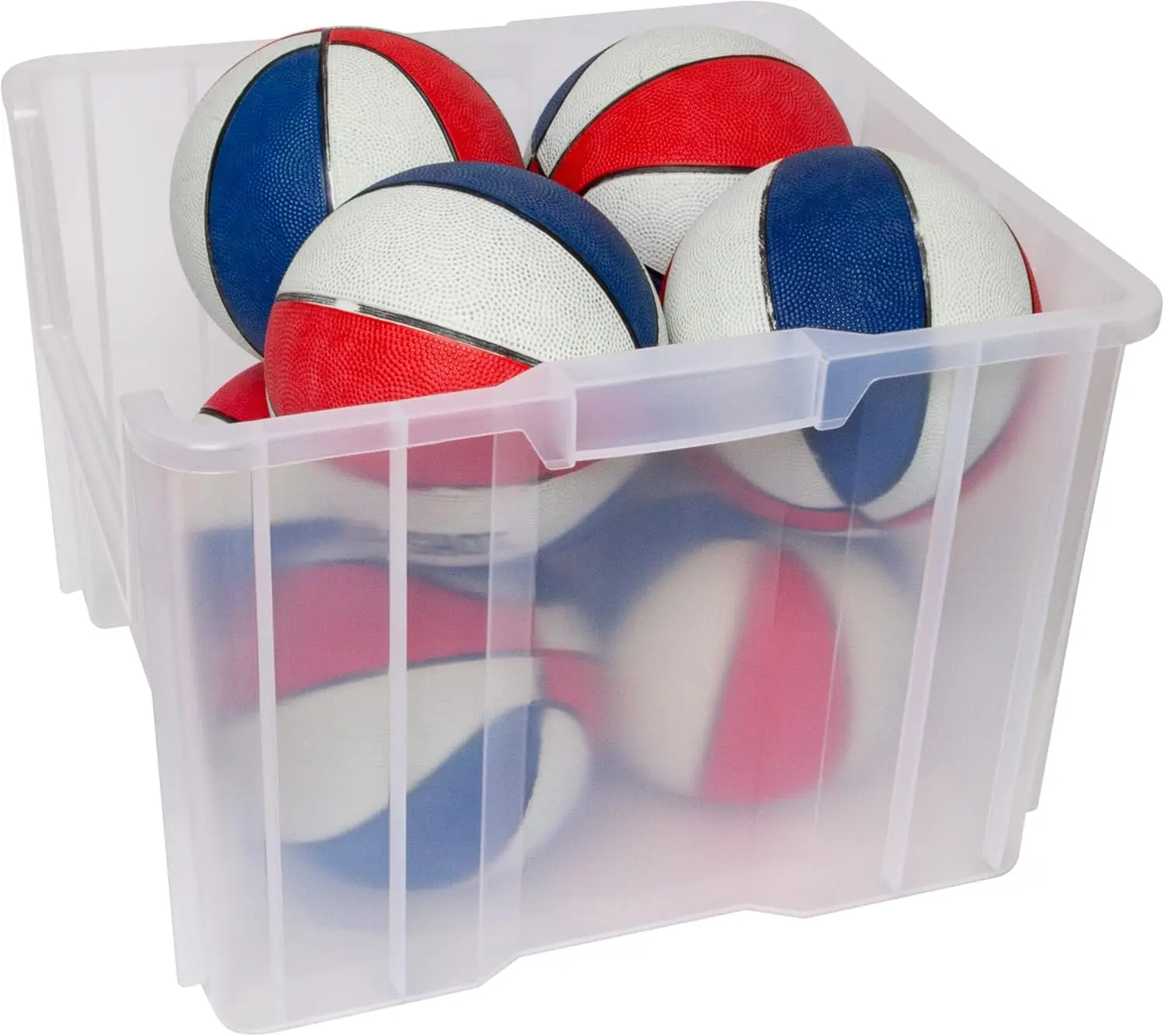 Heavy Duty Stackable Clear Plastic Storage Bins, 2-Pack with Open Front Design for Easy Access