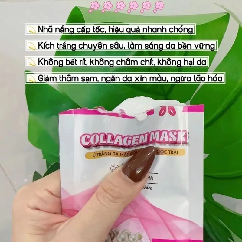 Ủ trắng da mặt collagen Myô Trắng Da, Mịn màng, Remove dull skin blemishes Bright white smooth u trang da mat colagen ngoc trai