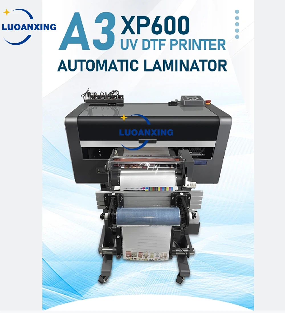 2 In 1 A3 UV DTF Printer Dual XP600 Print head with Laminator Gliding UV DTF Sticker Printer Adhesive Sticker Printing Machine