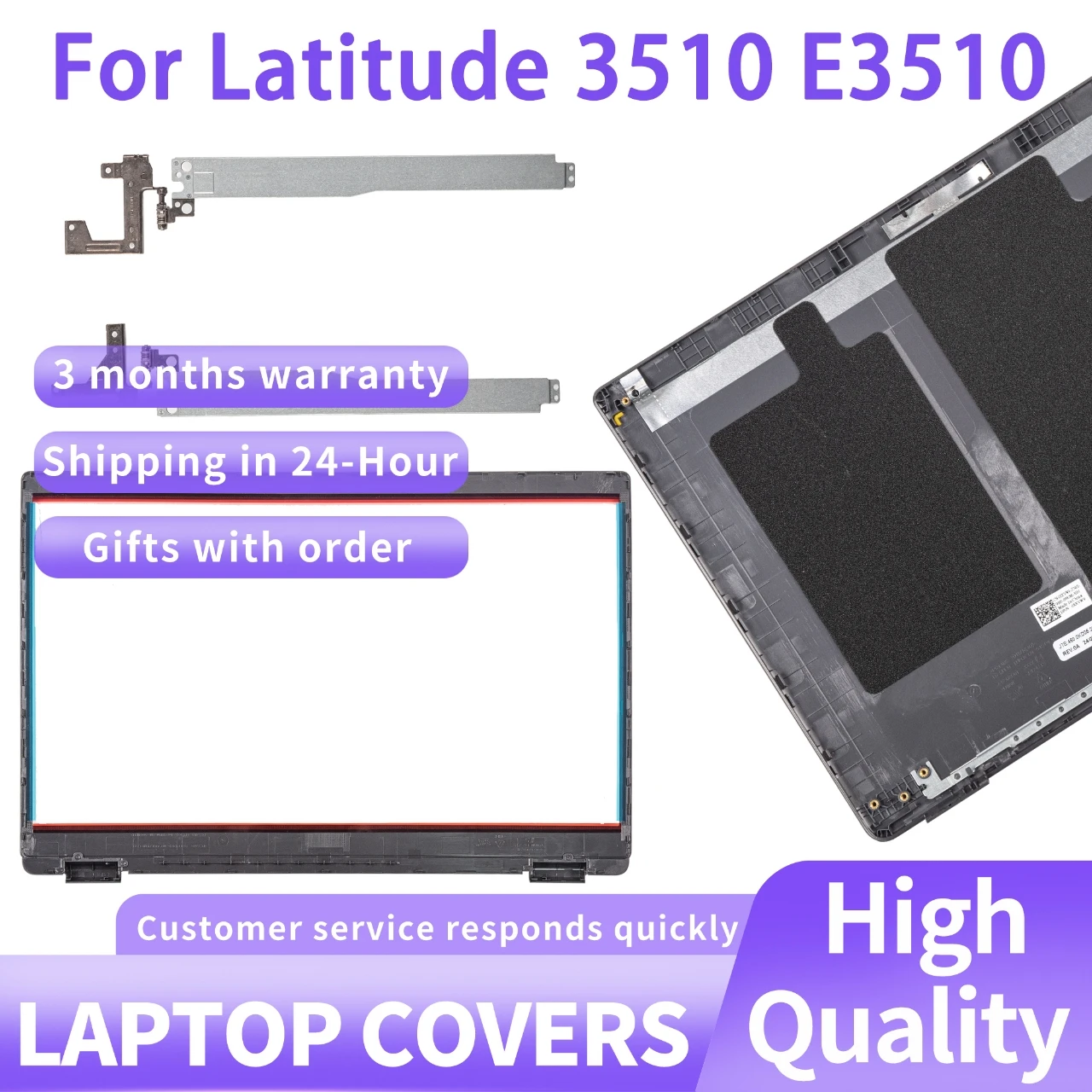 

NEW For Latitude 3510 E3510 L3510 Plastic LCD Back Cover Front Bezel Palmrest Top Lid Hinges E3510 15.6