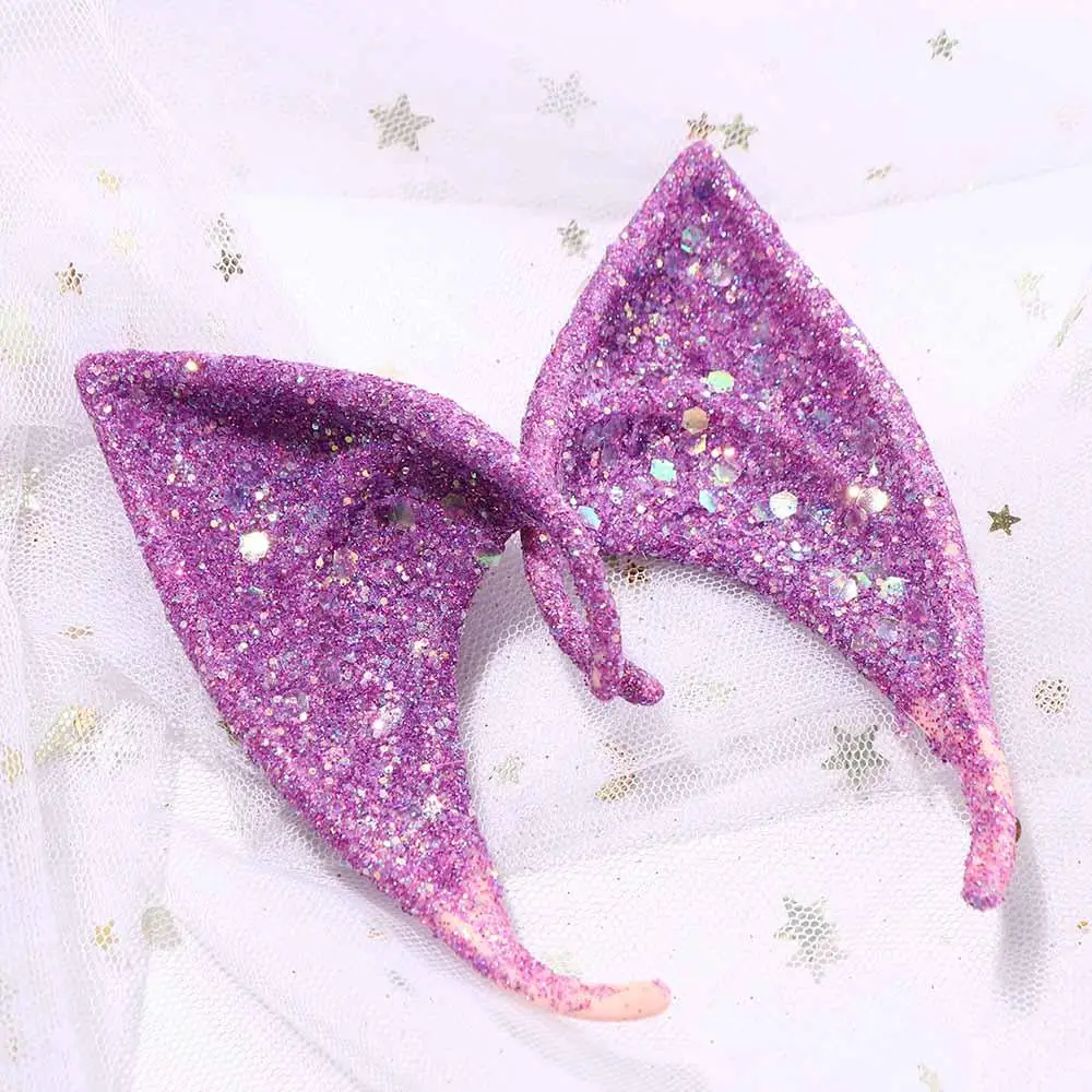Puntelli per foto Accessori per costumi Orecchie da elfo angelo di Halloween Accessori per cosplay da donna Orecchie in lattice glitter Puntelli per trucco imitazione