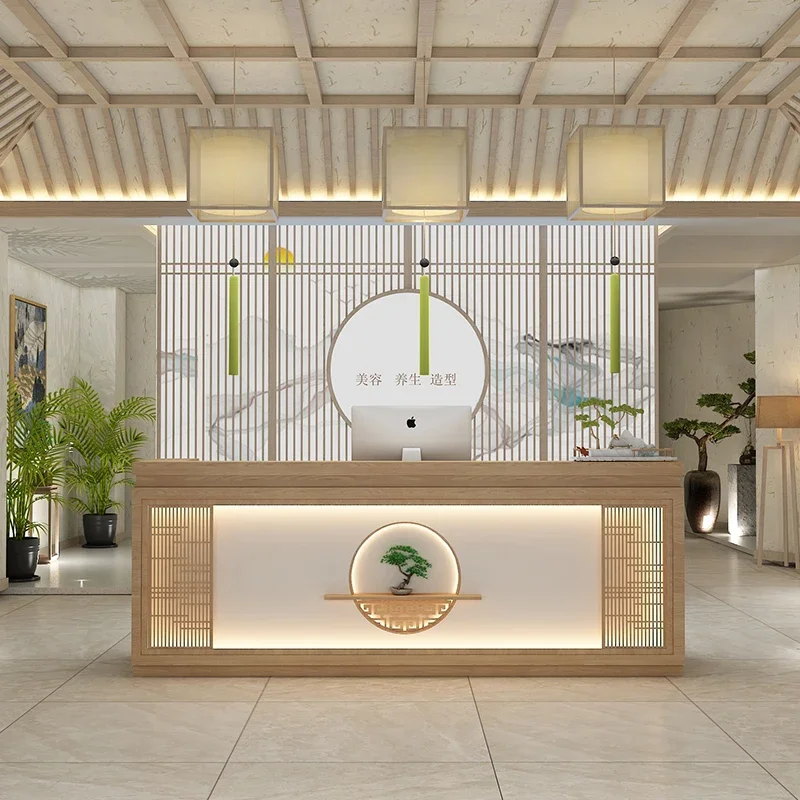 &Shopping Center Shop Counter Beauty Salon Storage Furniture  Modern Originality Reception Desks Nordic Luxury Retro Style