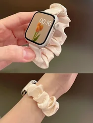 Compatible for Apple Watch Band Scrunchie 38/40/41mm42/44/45mm Cute Elastic Solo Loop Bands Women Bracelet Strap