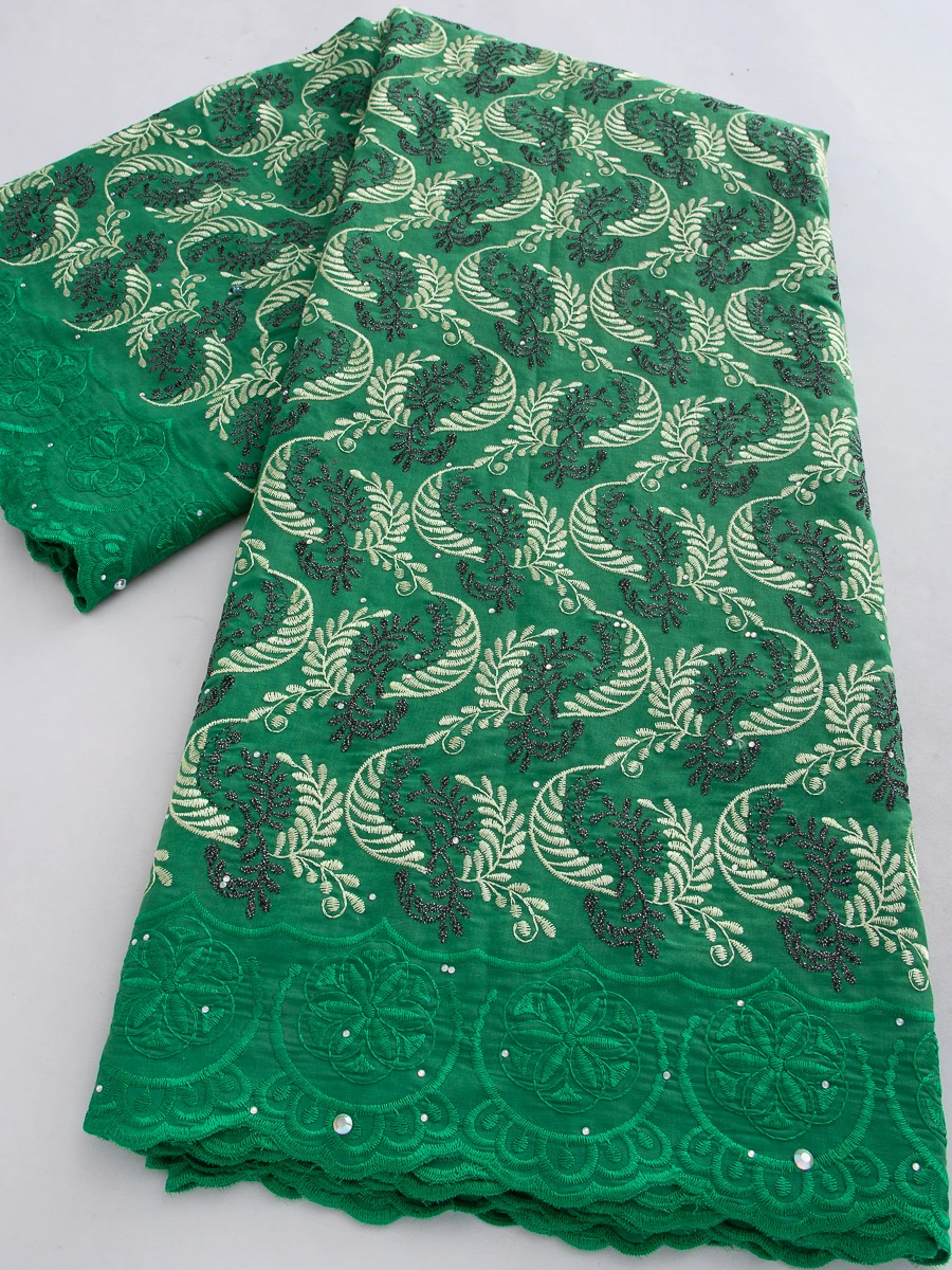 

Элитная африканская кружевная ткань, 5 ярдов, высокое качество, 2026, нигерийское хлопковое кружево с камнями, элегантное швейцарское кружево-вуаль для свадьбы