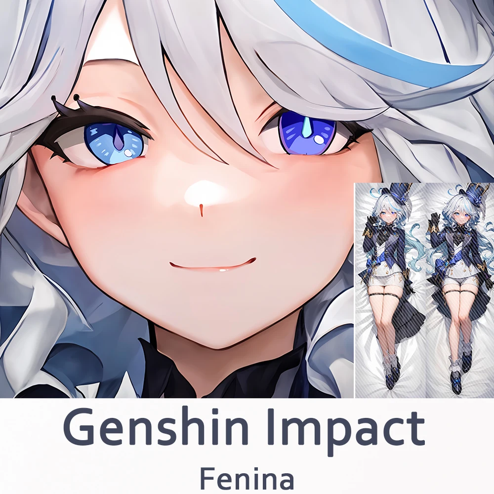 

Genshin Impact Fenina Dakimakura 2WAY Hugging Body Pillow Case Anime Pillow Cushion Cover Xmas Gifts