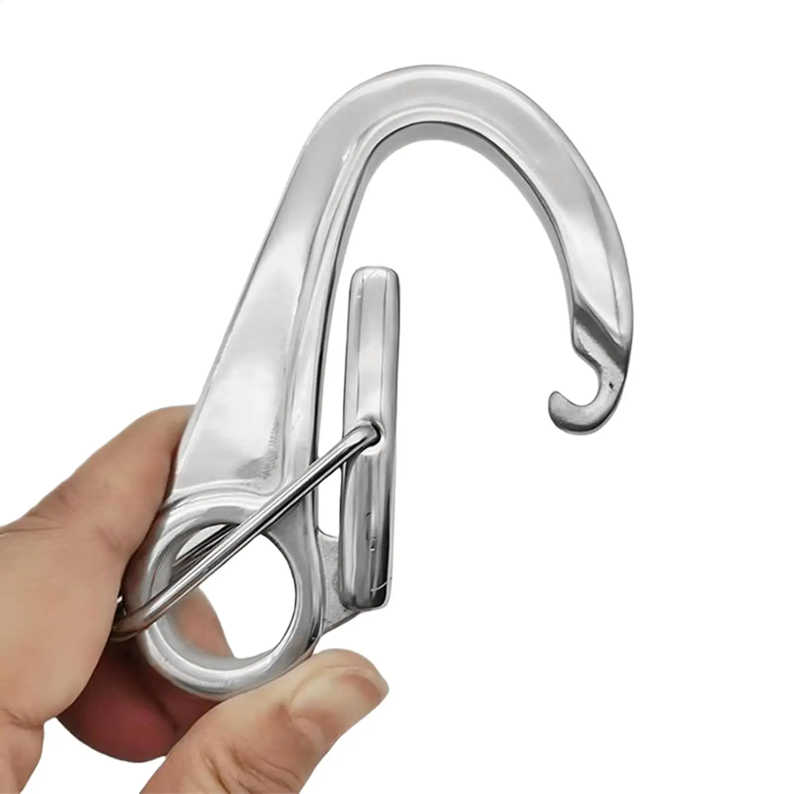 Dubbele zelfsluitende klimkarabijnhaak Zware roestvrijstalen veiligheidskarabijnhaak voor wandelen, varen, sportschool, rugzak en hondenriem