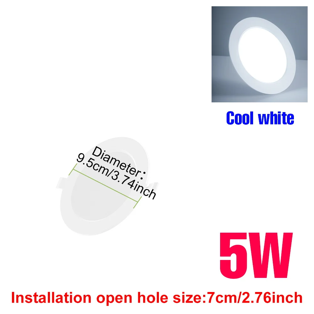 Led Downlight Inbouw Ronde Plafondlamp Indoor Spot Verlichting 5W 10W 15W 20W 25W Huis Woonkamer Slaapkamer 6000K Koud Wit Ac 220V
