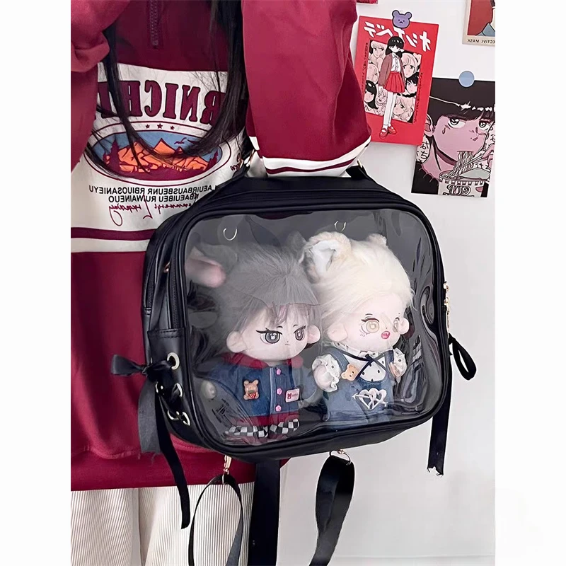 

Transparent Shoulder Ita Bag Harajuku Women Girl Cartoon DIY Shoulder Bag Crossbody Bags Oxford/PU/Plush