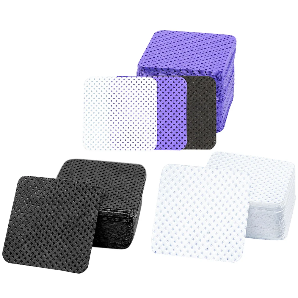 

3 Bags Nail Wipes Cleaning Pads Nail Polish Remover Eyelash Glue Wipes Black White Purple Travel Size Salon Home Use