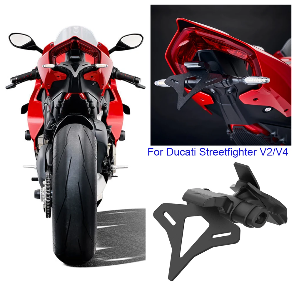 

Motorcycle Rear Short Tail Stock License Plate Holder Tailstock Frame Bracket For Ducati Streetfighter V2 2022- & V4 S V4S 2020-