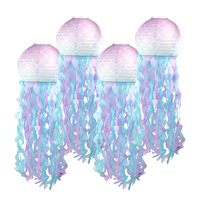 Jelly Fish Paper Lanterns Pink Purple Blue Hanging Lantern Under The Sea Ocean Grils Mermaid Birthday Party Decorations Supplies