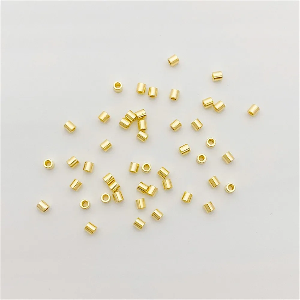 14K Gold Thick Positioning Tube Cannot Be Clamped Flat Round Tube Straight Tube Manual DIY Bead Chain End Spacer Material