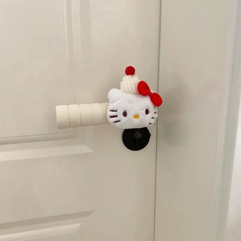 Cute Hello Kitty door lock escutcheon door handle protective cover bumper pad thickened flannel cartoon unit door pull handle