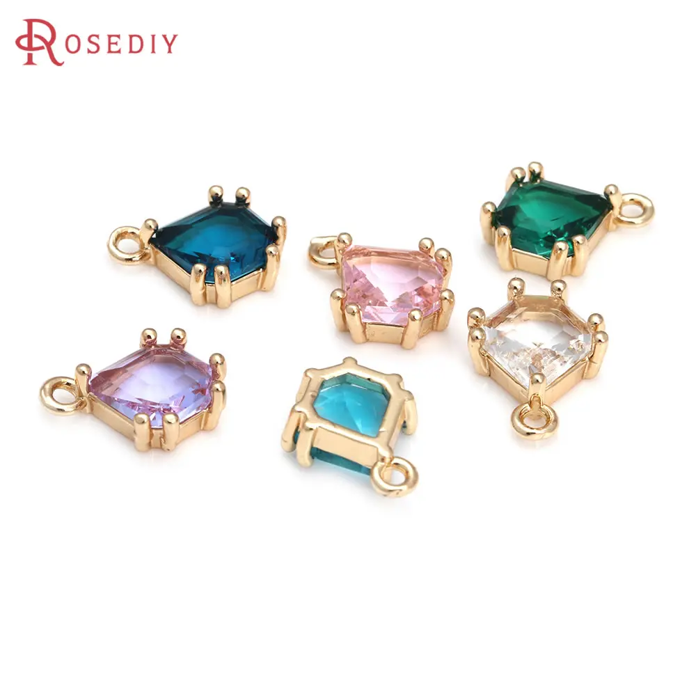 10PCS 18K Gold Color Polygon Charms Pendants Necklace Earrings High Quality Diy Jewelry Accessories Rosediy official-website