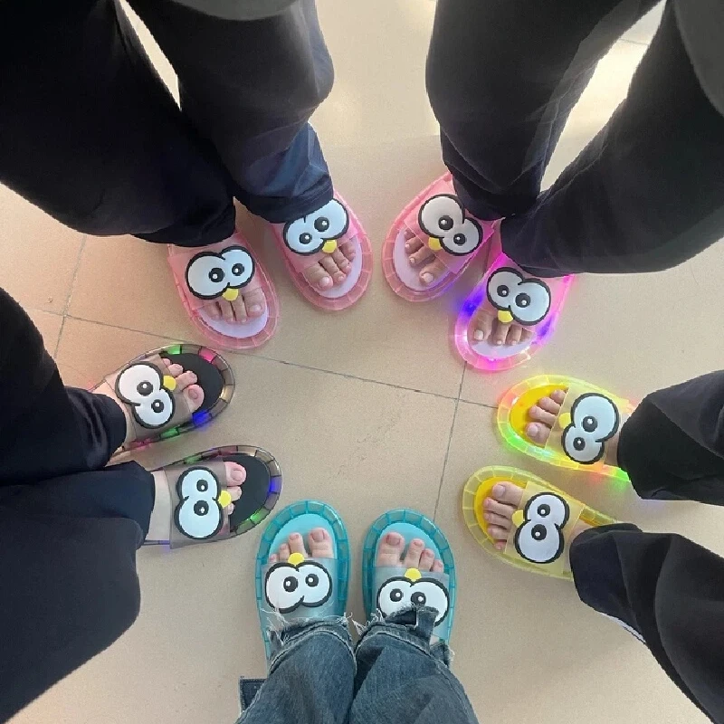 Funny Big Eyes Luminous Slide Slippers Summer Fashion Non Slip Open Toe For Couples Indoor Outdoor Home Bathroom Outerwear shoes view 5