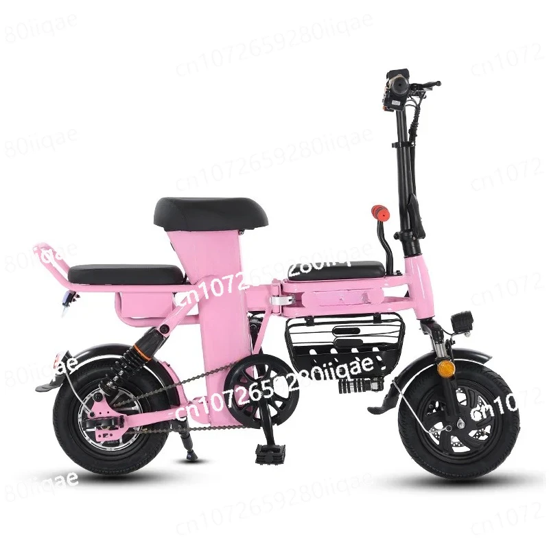 

48 В 350 Вт мощный электрический самокат для женщин с 3 местами складной семейный маленький 12-дюймовый электрический велосипед для родителей и детей для взрослых