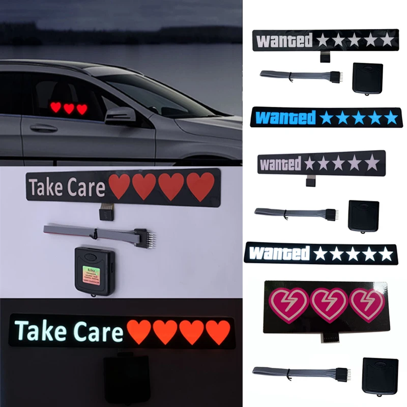 

New Car Led Light-Emitting Window Sticker Windshield Sticker Decorative Accessories Light Board Without Battery