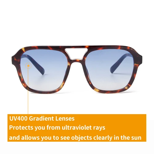 Imagen 2 del producto SORVINO Rerto gafas de sol cuadradas hombres mujeres doble puente gradiente té azul gafas de sol diseñador de lujo viajes al aire libre tonos