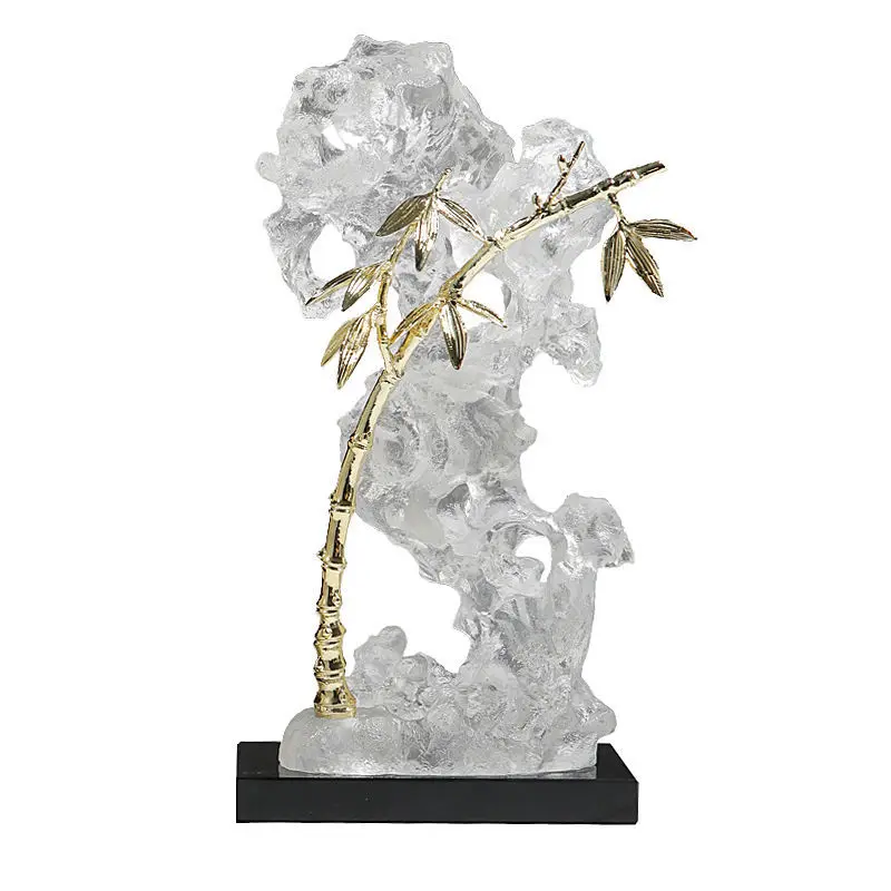 

New Chinese style, Taihu stone sculpture ornament, modern light luxury, entrance, living room TV cabinet