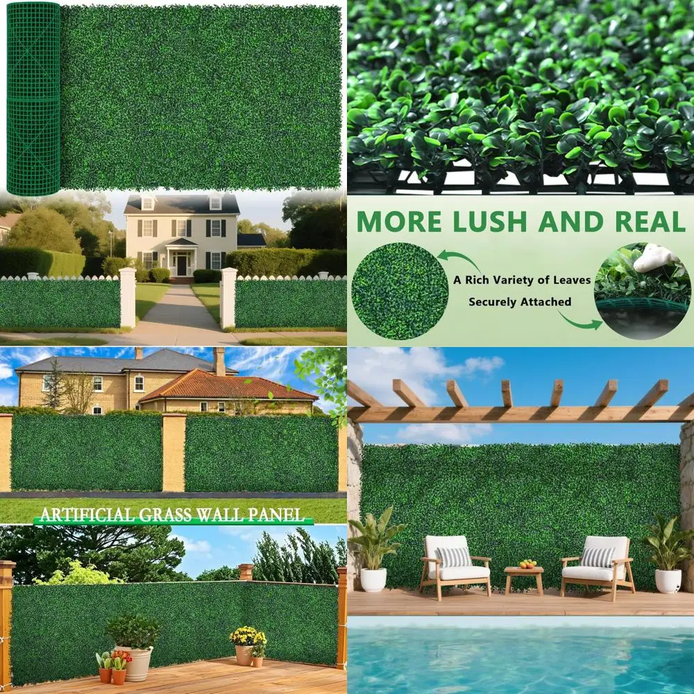 

Boxwood Roll Panels, 40x120 (33.33 sqft) Artificial Ivy Privacy Fence Screen, UV-Anti Faux Boxwood Roll Grass Wall Panels for Ga
