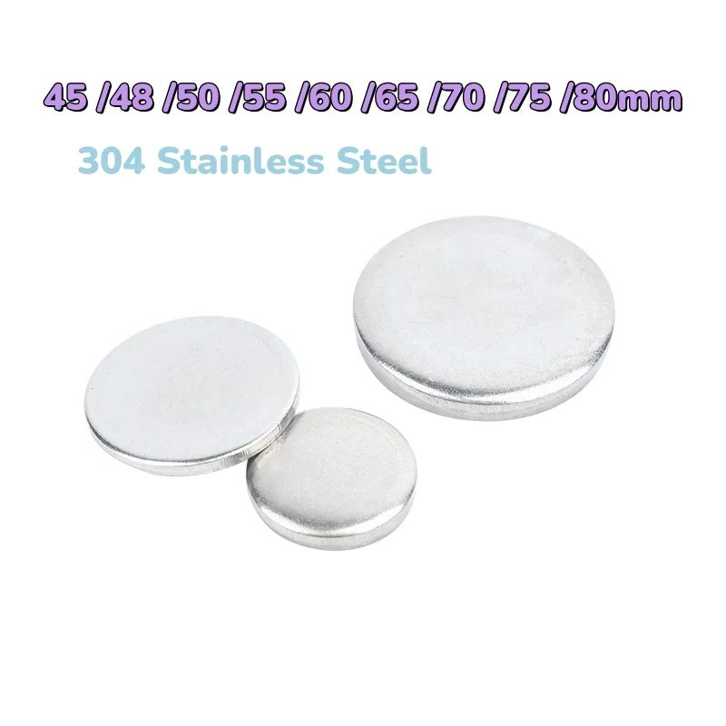 304 Stainless Steel Circular Sheet Flat Pad Washer Without Hole Waterproof And Rust Proof  Round Plate 45~80mm
