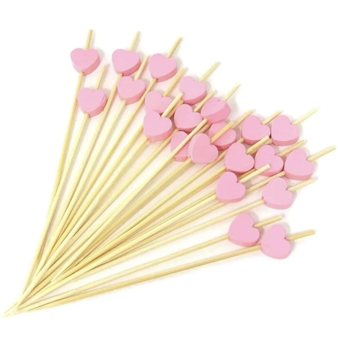 100 Stück rot rosa Herz Bambus Pick Buffet Cupcake Obst Gabel Dessert Cocktail für Valentinstag Party Supplies – Detail 10