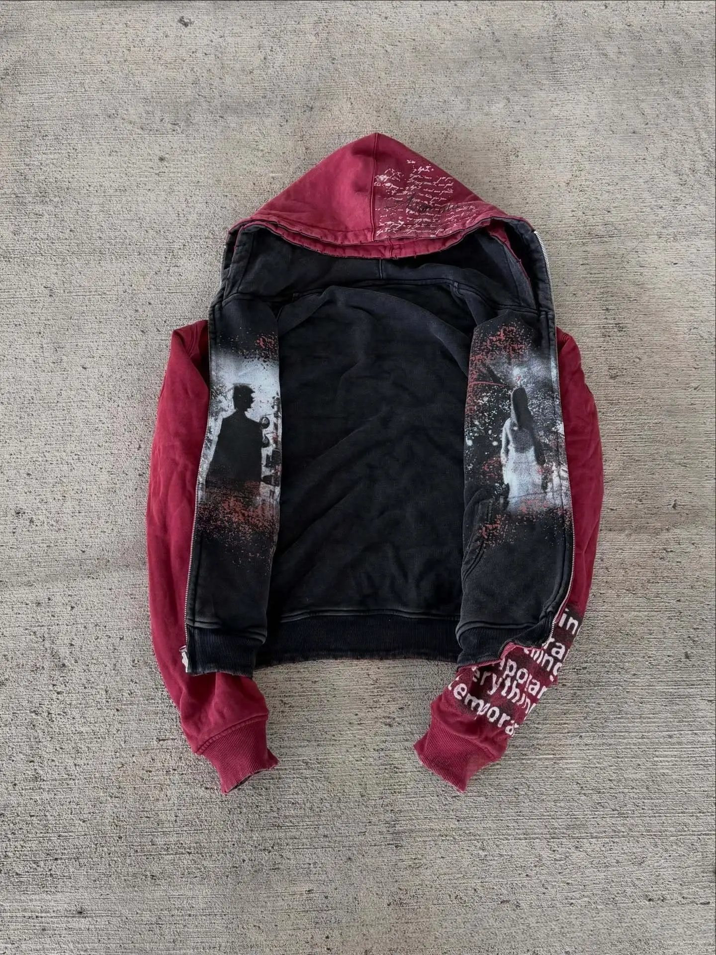 Unisex Schwergewichts-Hoodie im Amerikanischen Stil Dunkles Design Beidseitig Bedruckt Personalisierte Nischen-Streetwear Harajuku Mode