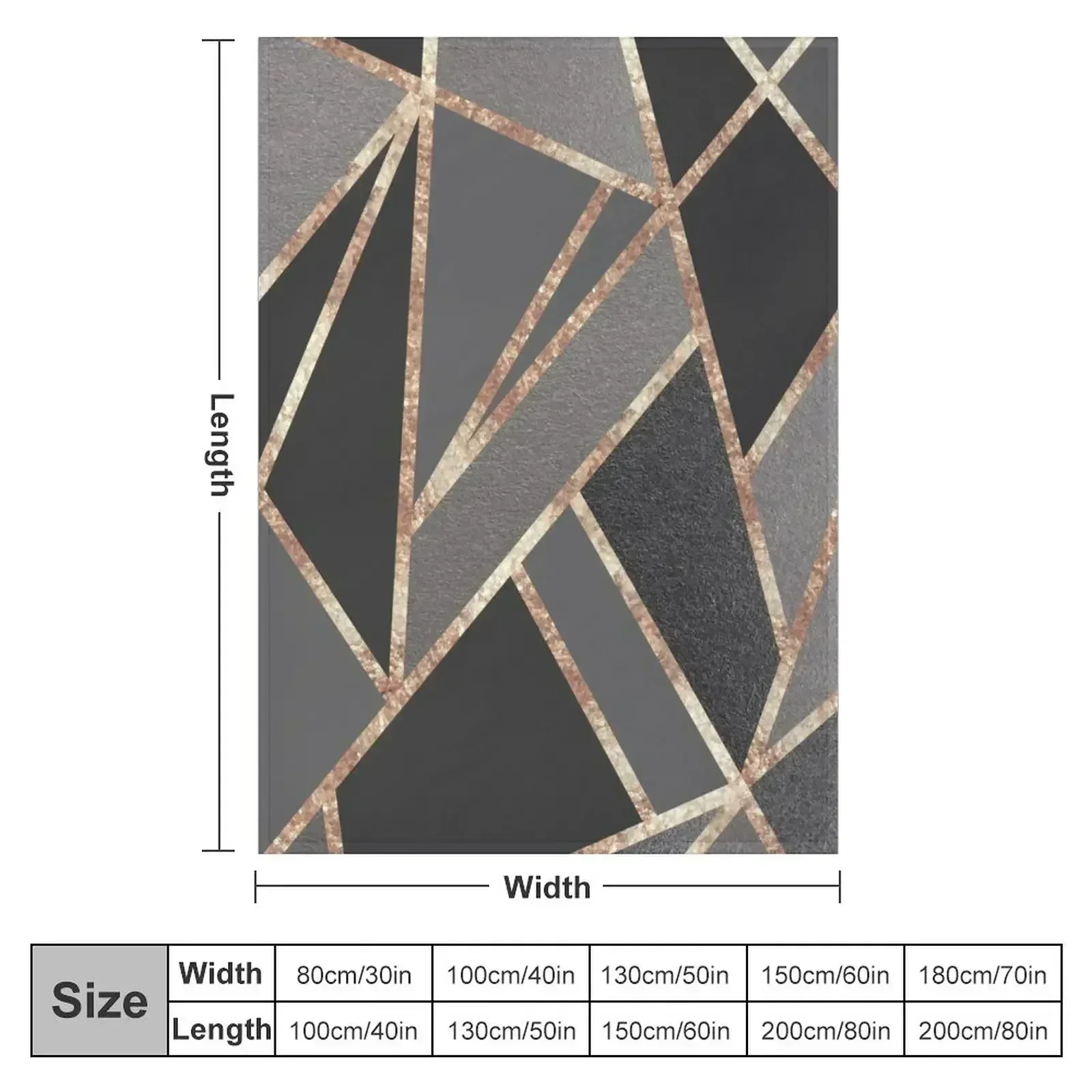 Classic Silver Gray Charcoal Rose Gold Geo #1 #geometric #decor #art Throw Blanket
