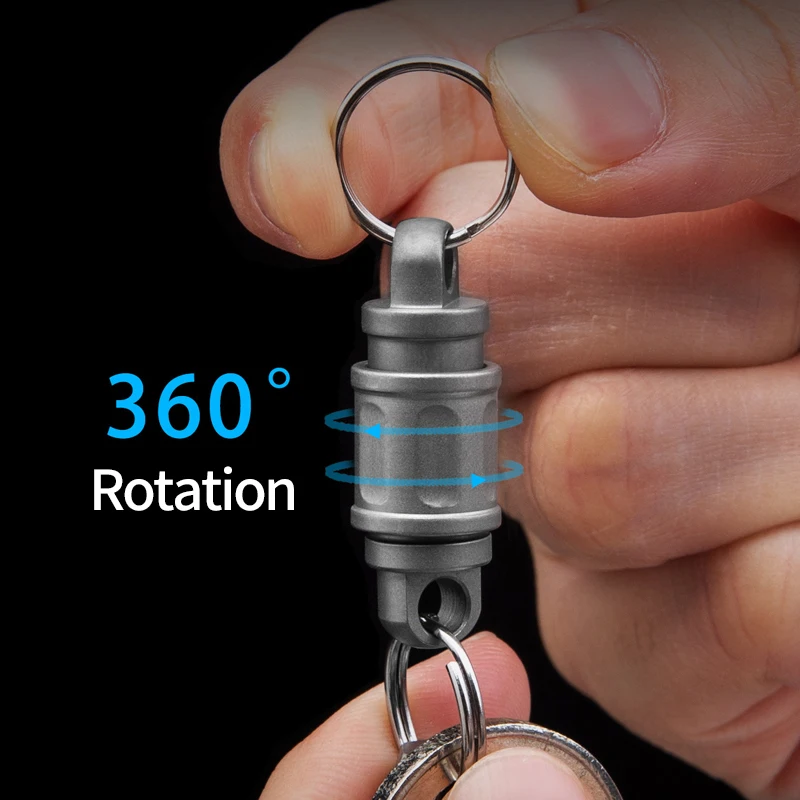 EDC Titanium Alloy 360° Rotatable Quick Release Keychain Carabiner Clip Keyring Car Key Holder Package Knife Box Cutter for Gift