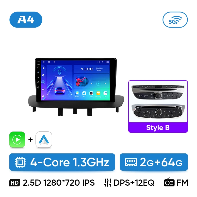 Ainavi Autoradio Voor Renault Megane 3 Fluence Samsung SM3 2008-2014 Draadloze Carplay Android Auto Multimedia Stereo 2 Din