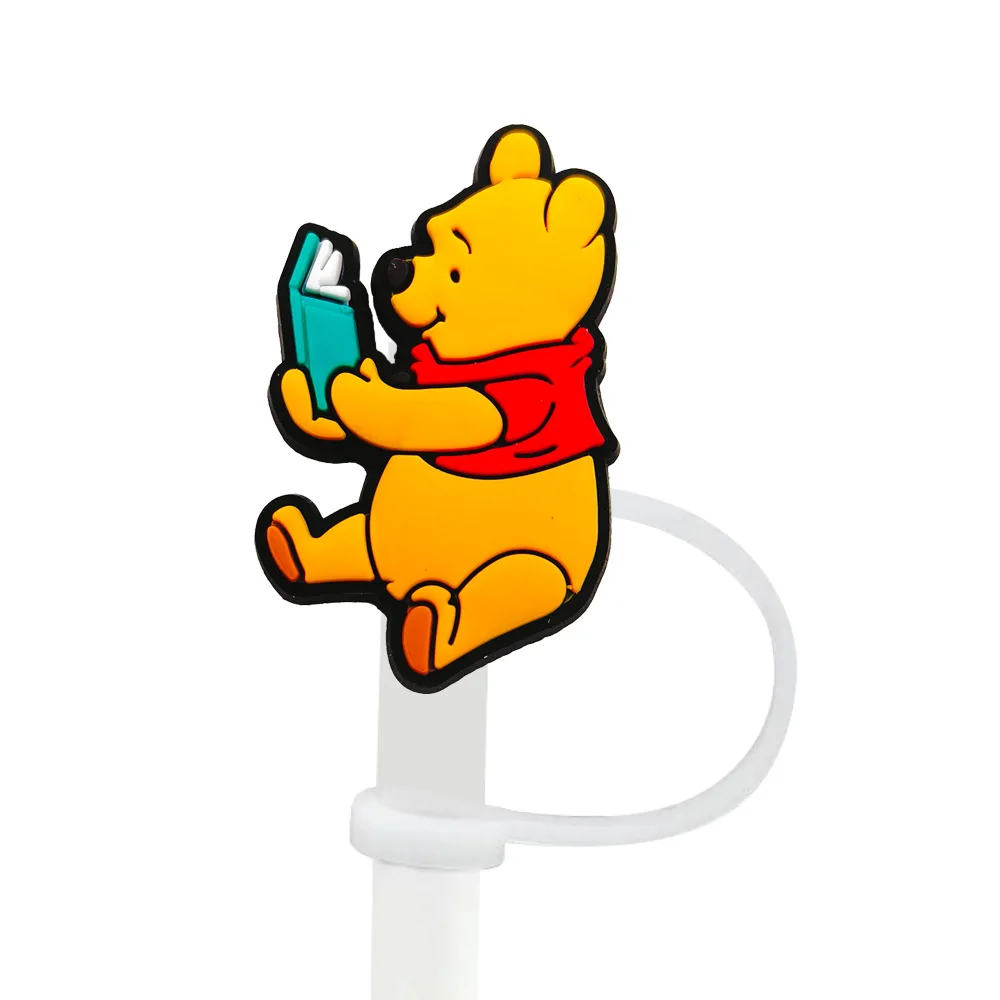 Niedliche Silikon-Strohhalm-Abdeckungen mit Winnie-Puuh-Motiv für 10-mm-Strohhalme, Strohhalmkappen für Glasbecher, passend für 30- und 40-Unzen-Becher mit Henkel, staubdicht, wiederverwendbar. – Detail 21